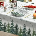 thumbnail image 4 of Christmas Tablecloth 60×84 Inch Rectangular, Winter Snow Trees White Washable Table Cover for Party Picnic Dinner Decor, 4 of 6