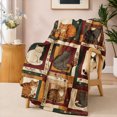 thumbnail image 3 of SPXUBZ Vintage Cats Portrait Grid Frame Pattern Flannel Throw Blanket Soft Warm Cozy Fleece Blanket for Cat Lovers Couch Sofa Decor, 3 of 3