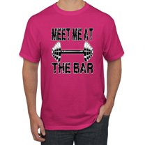 Wild Bobby, Meet Me at The Bar, Gym/Workout, Men Graphic Tee, Fuschia, Large