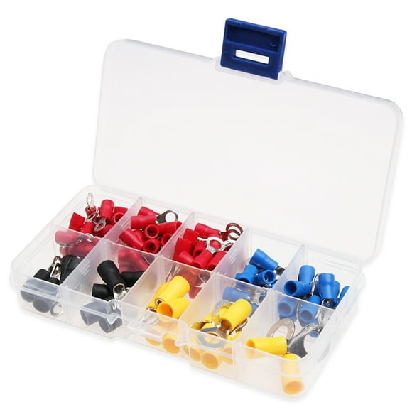 102PCS Assorted Insulated Electrical Connectors Wire Terminals Crimp with Storage Box Portable