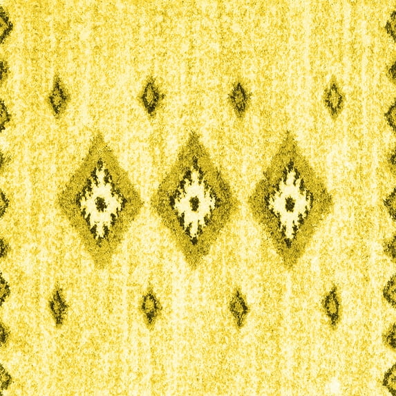 Ahgly Company Indoor Square Solid Yellow Modern Area Rugs, 6' Square