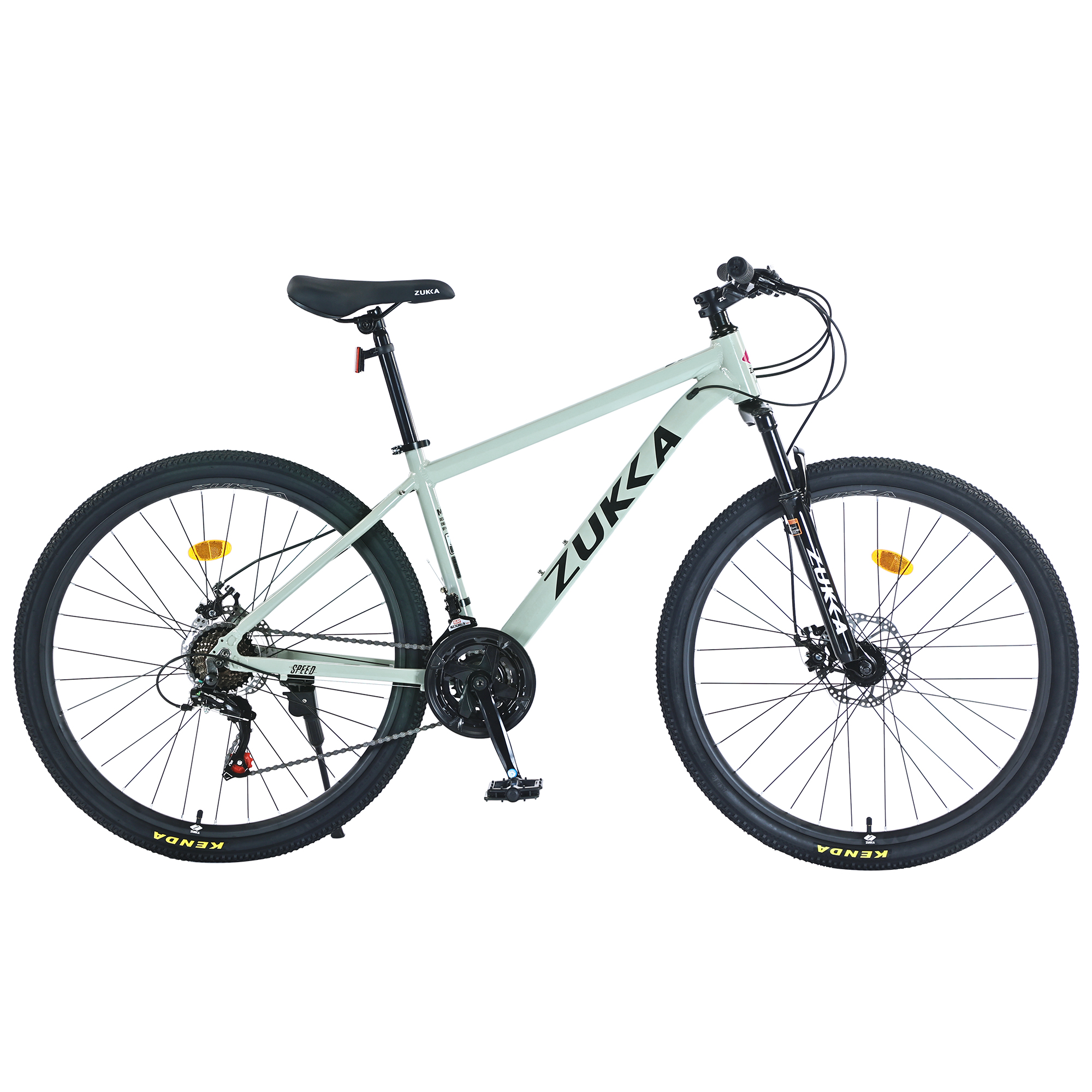 Aukfa 27.5" Aluminum Mountain Bike, 21-Speed MTB with Dual Disc Brakes & Suspension for Men & Women,Green