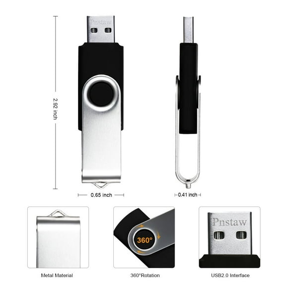 Pnstaw 1GB Flash Drive USB 2.0 Swivel Memory Stick Jump Drive Thumb Drive Pen Drives Jump Drive for Data Storage, File Sharing(10 Pack,Multi-Color) (1GB)