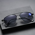 thumbnail image 4 of 2 Pairs of Classic BIFOCAL Reading Glasses 1.50 for men Presbyopic Glasses Gradient Gray Sunglasses UV, Memory Titanium Oversized Aviator-style Sun Readers +1.50, 4 of 5