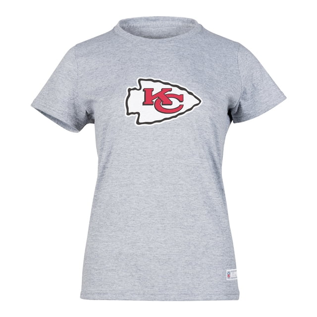 NFL Playera Aficionado Básica Kansas City Chiefs Gris para Mujer, Talla Mediana