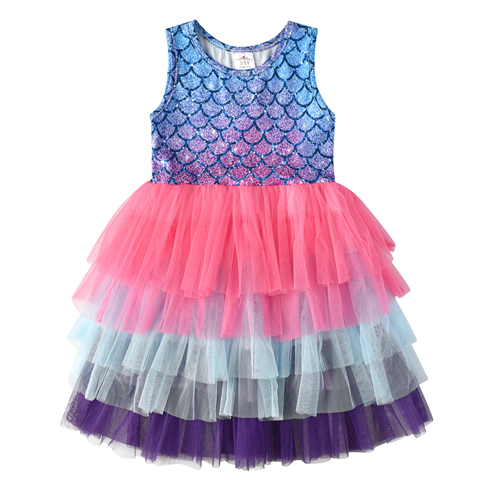 VIKITA Little Girls Tutu Dresses Princess Mermaid Scales SH4594 2-3 ...