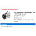 thumbnail image 2 of A/C Compressor - Compatible with 1998 - 2004 Dodge Intrepid 1999 2000 2001 2002 2003, 2 of 2