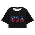 thumbnail image 4 of Confree Womens 4Th Of July Shirts Patriotic Graphic Print Independence Day Short Sleeve Round Neck Tees Summer Fashion Soft Comfortable Women Top Size L Black, 4 of 4