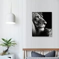 thumbnail image 3 of Nawypu Modern Lion Lioness Black and White Pictures Lion Portrait Wall Art Painting Pictures Print Canvas Animal for Bedroom Living Room Office Wall Decor Home Decoration Ready to Hang, 3 of 4