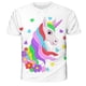 thumbnail image 1 of 2022 Girls Summer T-shirts Unicorn Cartoon Rabinbow Short Sleeve Top Kids Tops for Girls Clothes9T Gong Bohan LED, 1 of 2