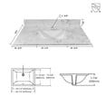 thumbnail image 2 of Montary 37inch bathroom vanity top stone carrara white new style tops with rectangle undermount ceramic sink and single faucet hole, 2 of 5