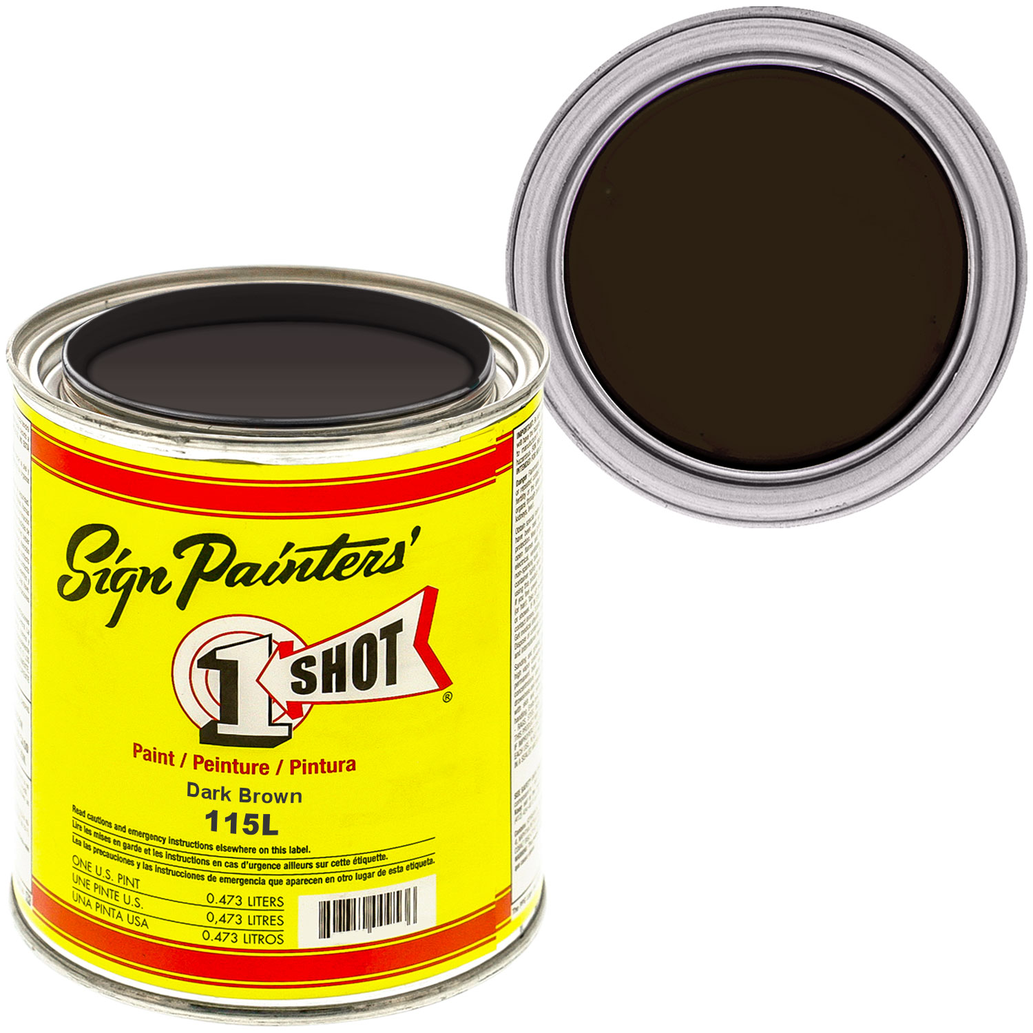 1 Pint 1 Shot Dark Brown Paint Lettering Enamel Pinstriping One Shot