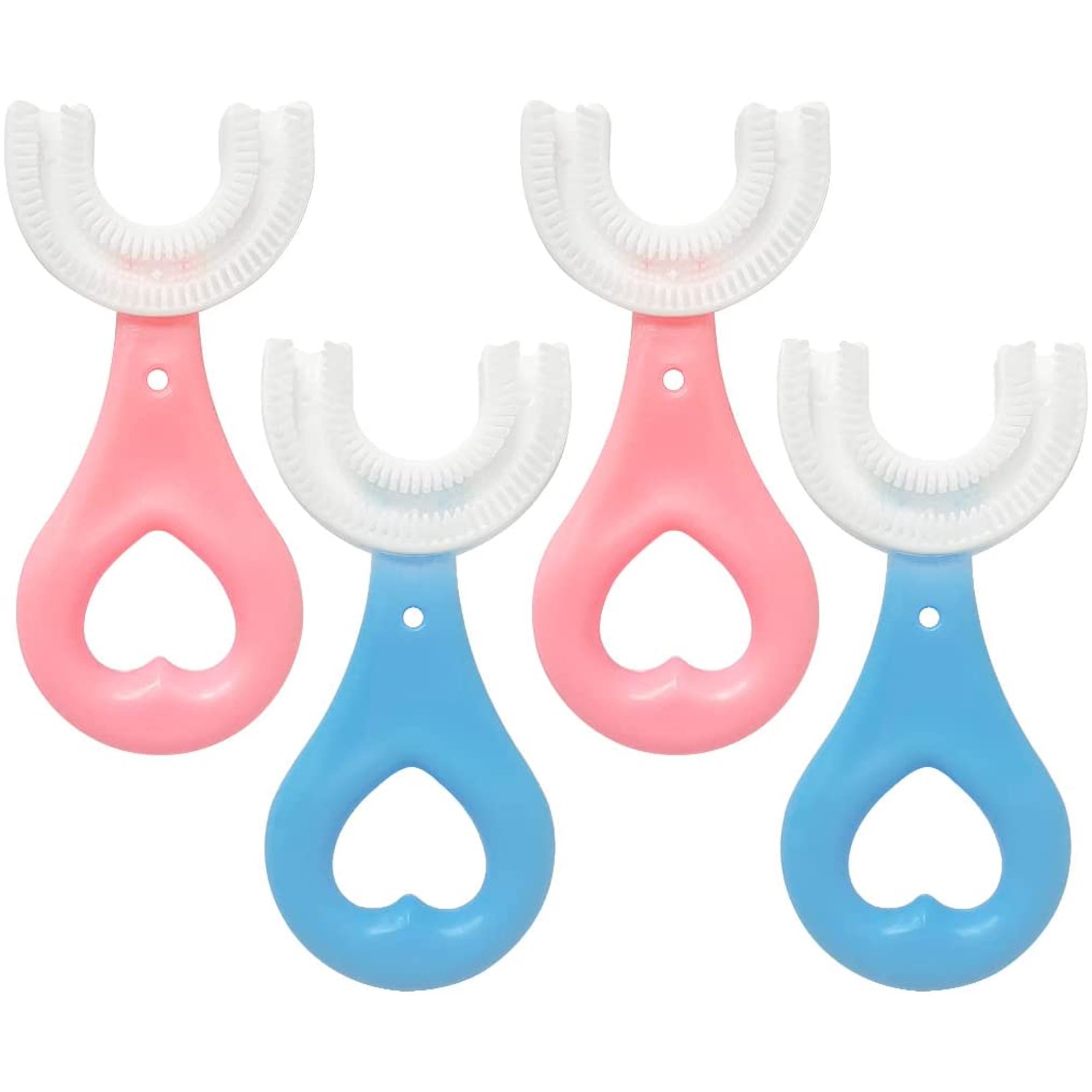 Kids U Shaped Toothbrush Round Silicone Toothbrush Head Makes