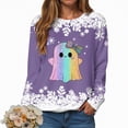 thumbnail image 2 of Godom Halloween Sweatshirts for Women Trendy Ghost Graphic Sweatshirt Oversized Crewneck Long Sleeve Fleece Pullover Sweaters, 2 of 6
