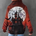 thumbnail image 3 of Hoodies for Women 2024 Fall,Women's Halloween Print Hoodies Waffle Long Sleeve Drawstring Hoodie Pocket Pullover Top Loose Sweatshirt,Women's Casual Waffle Hoodie, 3 of 6