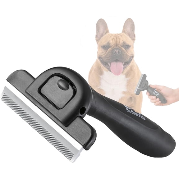 Be Best Pets Deshedding Brush for Dogs & Cats – Pet Undercoat Rake for Heavy Shedding - Professional Pet Grooming Tool for Removes Loose Fur and Thick Double Coat Pets