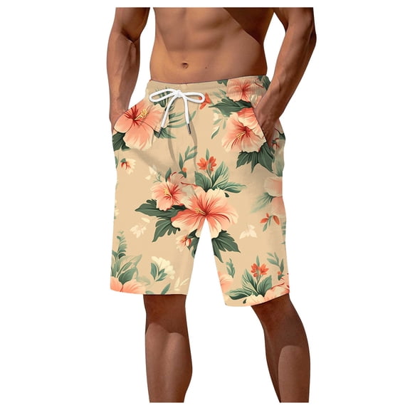 CHENge Plus Size Beach Shorts Casual Solid Color Quick-Dry Pool Swimming Trunks with Pockets Stretch Fabric Summer Swimwear