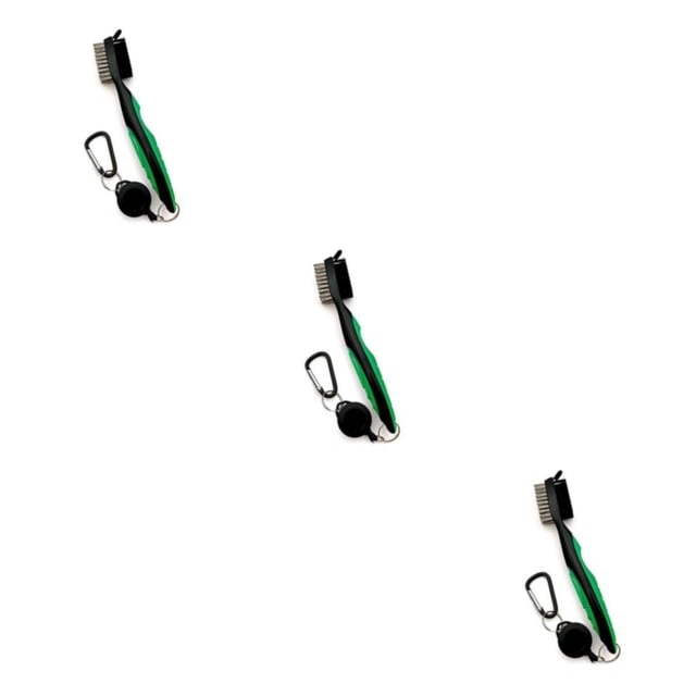 Guardoinrt Stainless Steel Golf Club Brush Ergonomic Handheld Replacement Solid Color Telescopic Ball Shoe Brushes Cleaning Tool Green Lidless 3Set