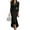 Black, variant on Women's Satin Dress Evening Dress Long Sleeve V-Neck Solid Color Elegant Slip Maxi Dress for Party Spring Fall,Wine,L