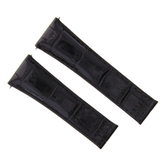 NEW 20MM LEATHER BAND STRAP FOR ROLEX CLASP DAYTONA 116518 WATCH BLACK SHORT