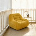 thumbnail image 1 of Sofá de espuma de algodón con tejido de cordón para sala de estar, dormitorio y cuarto de estudiantes, sofá mini acogedor y suave como una nube, amarillo, 1 of 5