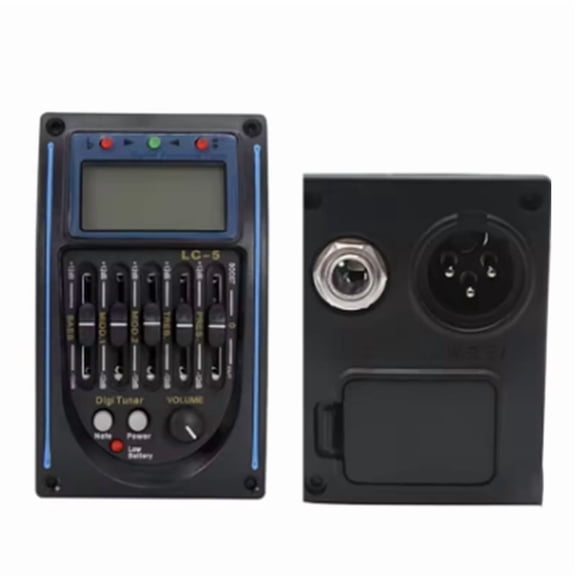 5-Band Prener LC5 Acoustic Guitar Pickup Preamp EQ LCD Tuner Piezo Equalizer