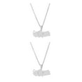 thumbnail image 4 of Youkk Turkey Map Necklace For Women Classic Pendant Pendant Size Turkey Map Flag silver 2Set, 4 of 6