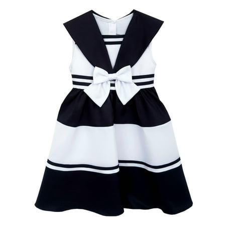 Rare Editions Big Girls Sailor Dress Nautical Stripes  10