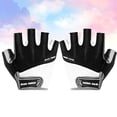 thumbnail image 5 of 1 par de guantes de ciclismo transpirables y antideslizantes, de medio dedo, talla XL (negros)., 5 of 5