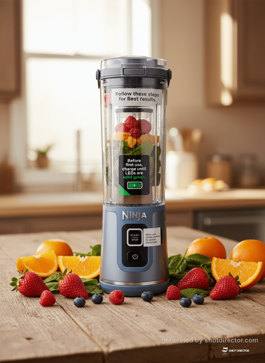 Restored Ninja Blast Portable Cordless Blender, 18oz USB-C Rechargeable Smoothie Maker for Shakes, Frozen Fruit & Ice – Travel, Gym, Office, On-The-Go –SILVER/NAVY(Model BC155SNV) (Refurbished)