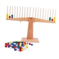 thumbnail image 2 of Balanza de madera para contar, juguetes de matemáticas, juguete para la percepción visual, Montessori Cuentas de arco iris, 2 of 9
