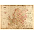 thumbnail image 2 of Vintage Maps 32x25 Gold Ornate Wood Framed with Double Matting Museum Art Print Titled - Europe 1862, 2 of 4