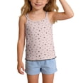 thumbnail image 6 of BRGZLK Girl's Camisoles Tank Tops Toddler Cute Bow Print Comfortable Crisscross Strap Lace Trim Sleeveless Halter for Kids Pink 10-11 Years, 6 of 6