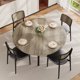 thumbnail image 5 of Yeshouse Mesa de comedor redonda Dainsleif de 120 cm para 4-6 personas, estilo rústico, con estante de almacenamiento y patas de metal, ideal para cocina, comedor y sala de estar, 5 of 8