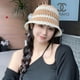 thumbnail image 5 of Sombrero de pescador de paja de verano con circunferencia de la cabeza de 56-58 cm, sombrero de lavabo para mujer, sombrero de protección solar hueco y transpirable, 5 of 5