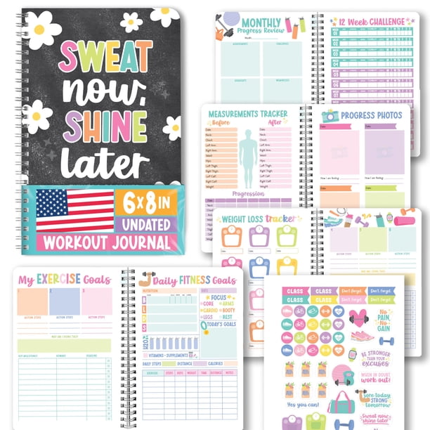Diario de Fitness Hadley Designs para Mujeres 15x20 cm