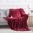 thumbnail image 3 of IR Imperial Rooms Soft Fleece Blanket, Lightweight Bed Blanket All Age Queen Burgundy, 3 of 8