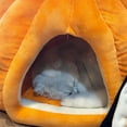 thumbnail image 6 of Cat Beds for Indoor Cats, Pumpkin Cat House,Cute Pumpkin Shape Cat Cave Bed Cat Tent with Removable Cushion, Warm Cave Nest Sleeping Bed Puppy House for Cats Small Dogs, 6 of 9
