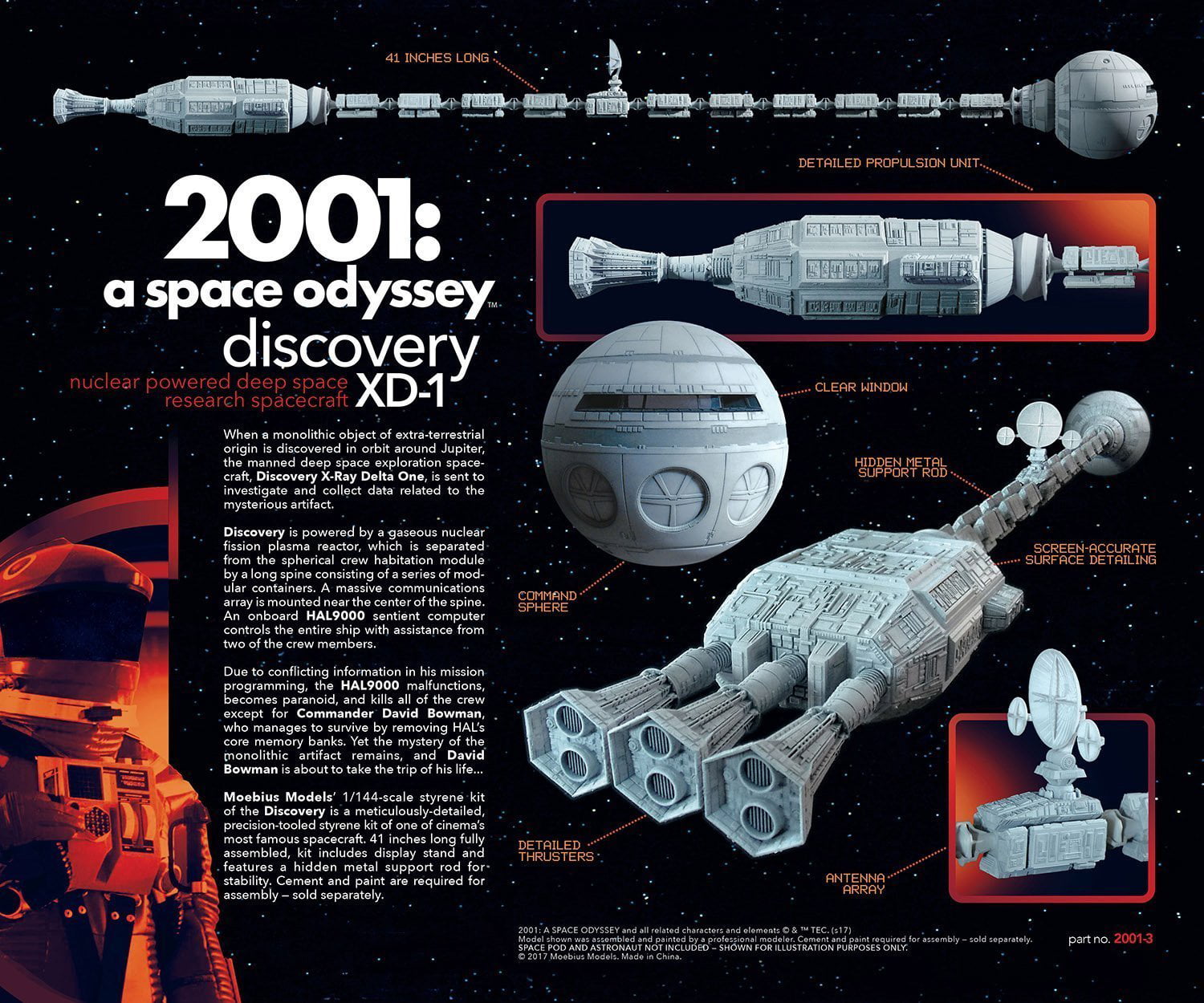 1/144 2001 Space Odyssey: Discovery XD1 Nuclear Powered Deep Space Research  Spacecraft (41