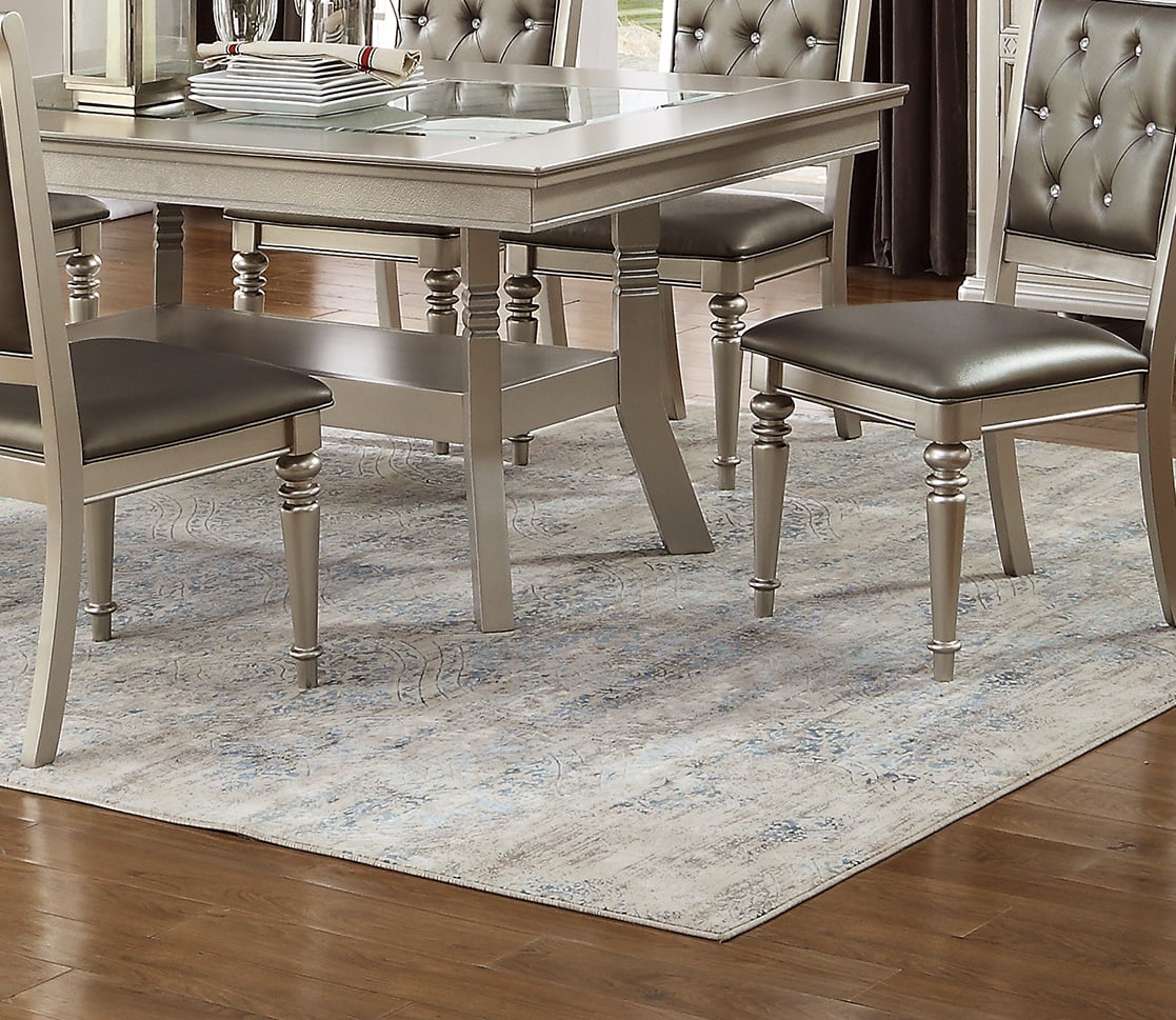 Orsina silver extendable dining table deals
