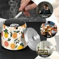 thumbnail image 4 of Yayeee Ashtray with Lid for Cigarette Smokeless Stainless Steel Home Ash Holder, Orange Slices, 4 of 7