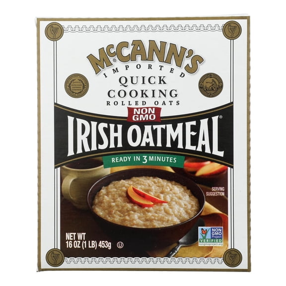 MCCANN - Quick Cooking Irish Oatmeal for Convenient Breakfasts - 16 Oz, Case of 12