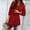Red, variant on AOOCHASLIY Christmas Day Women Blouse Ladies Fashion Slim Casual Solid Color Pocket Lace Up The Waist Lapel Suit Coat