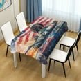 thumbnail image 2 of DEIARA Bald Eagle Tank Square Tablecloth 54×72in Polyester Fabric Tablecloth Washable Dust Resistant Wrinkle Resistant, 2 of 9