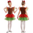 thumbnail image 3 of Disfraz de hombre de jengibre de Navidad para niñas, vestido de Papá Noel a rayas con mangas voladoras, vestido de Papá Noel, tutú de Ballet, vestido de baile y patinaje, 3 of 5