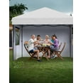 thumbnail image 1 of COZONY 10'x10' Pop Up Canopy Tent, Waterproof and UV Protection, 4 Sidewalls and 4 Sandbags,Instant Portable and Adjustable Shelter for Deck, Backyard, Garden, Patio,Lawns,Outdoor Activities, White, 1 of 8