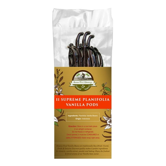 Essence Food & Beverage Grade B Vanilla Beans - Vanilla Beans for Making Vanilla Extract, 100% Fresh Vanilla Bean, Vanilla Beans Madagascar Substitute
