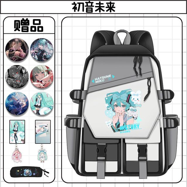 Hatsune Miku nueva mochila ligera y creativa con estampado de dibujos animados impermeable de gran capacidad para estudiantes masculinos y femeninos regalo de vacaciones