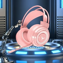 EGYMEN Stereo Gaming Headset, Surround Sound LED Light Noise Cancelling Over Ear Headphones with Mic, Immersive Bass Stereo Game Headphones for PC/Consoles