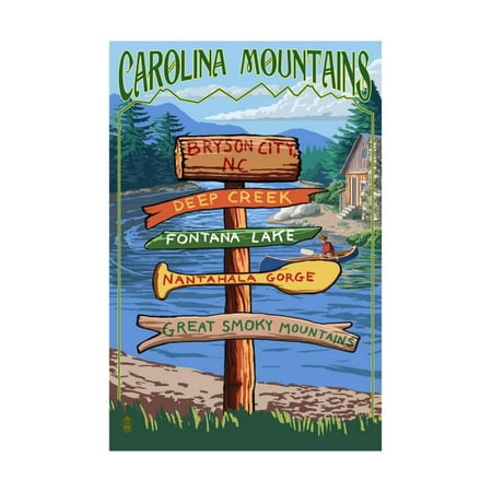 Bryson City, North Carolina - Sign Destinations Print Wall Art By Lantern (Best Destinations In North Carolina)